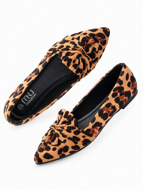 Miu Miu Shoes - NEW Musshoe Leopard Print Pointed Toe Bow Loafer Flats Women’s Size 6.5